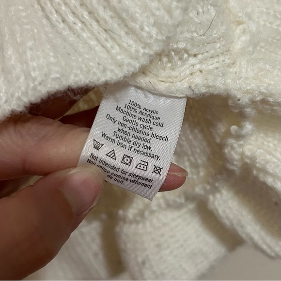 Janie and Jack Cream Cable Knit Ruffle Sweater - Picture 3 of 5